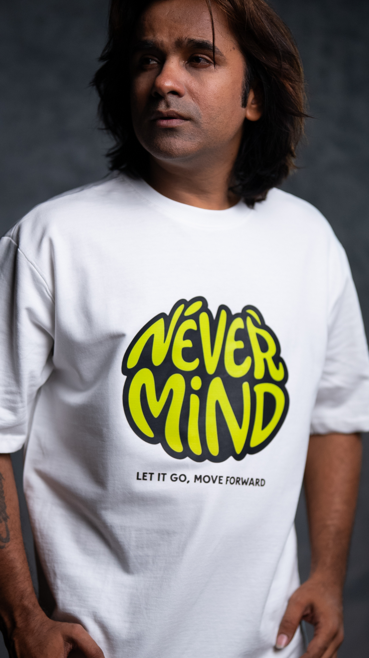 NEVER MIND OVERSIZED T-SHIRT HEAVY Gauge French Terry Cotton